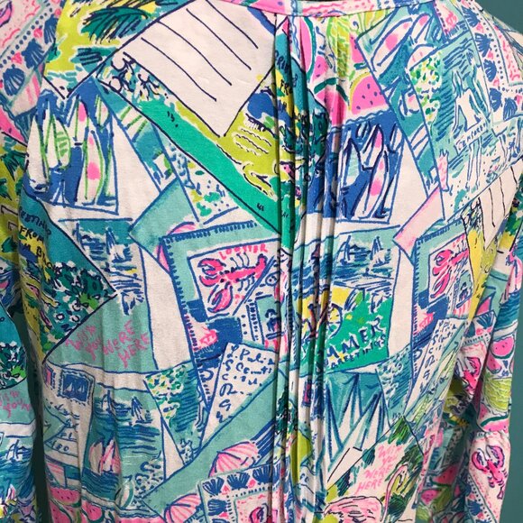 Lilly Pulitzer Wish You Were Here Crochet Print Woman's Dress Size Medium M 2020 - Picture 8 of 13